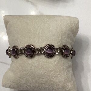 Elegant Silver and Purple Bracelet